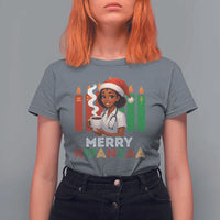 Merry Kwanzaa T Shirt For Women Nurse African American Holiday Celebration Gift - Wonder Print Shop