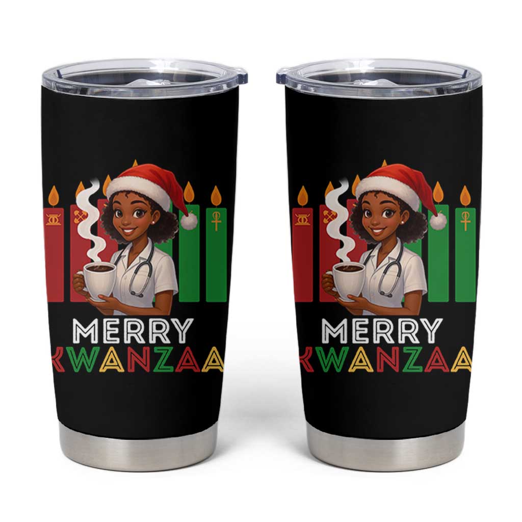 Merry Kwanzaa Tumbler Cup Nurse African American Holiday Celebration Gift - Wonder Print Shop