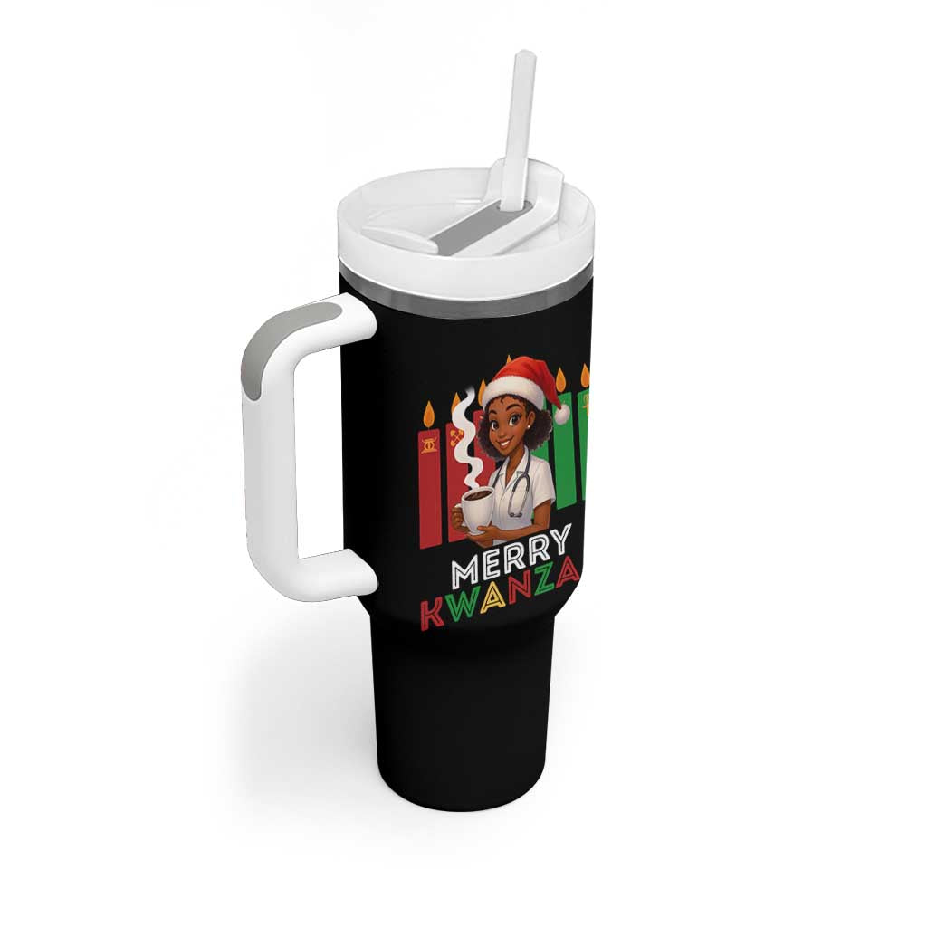 Merry Kwanzaa Tumbler With Handle Nurse African American Holiday Celebration Gift - Wonder Print Shop