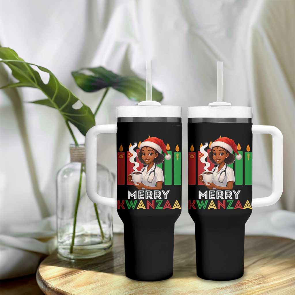 Merry Kwanzaa Tumbler With Handle Nurse African American Holiday Celebration Gift - Wonder Print Shop
