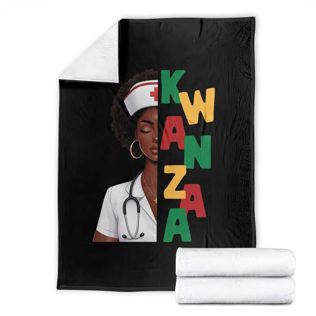 African American Nurse Throw Blanket Joyful Kwanzaa Celebration Gift - Wonder Print Shop