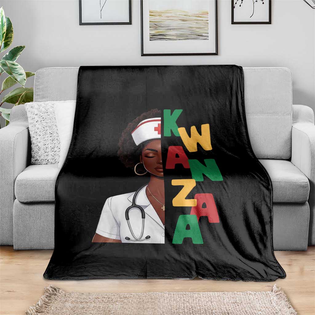 African American Nurse Throw Blanket Joyful Kwanzaa Celebration Gift - Wonder Print Shop