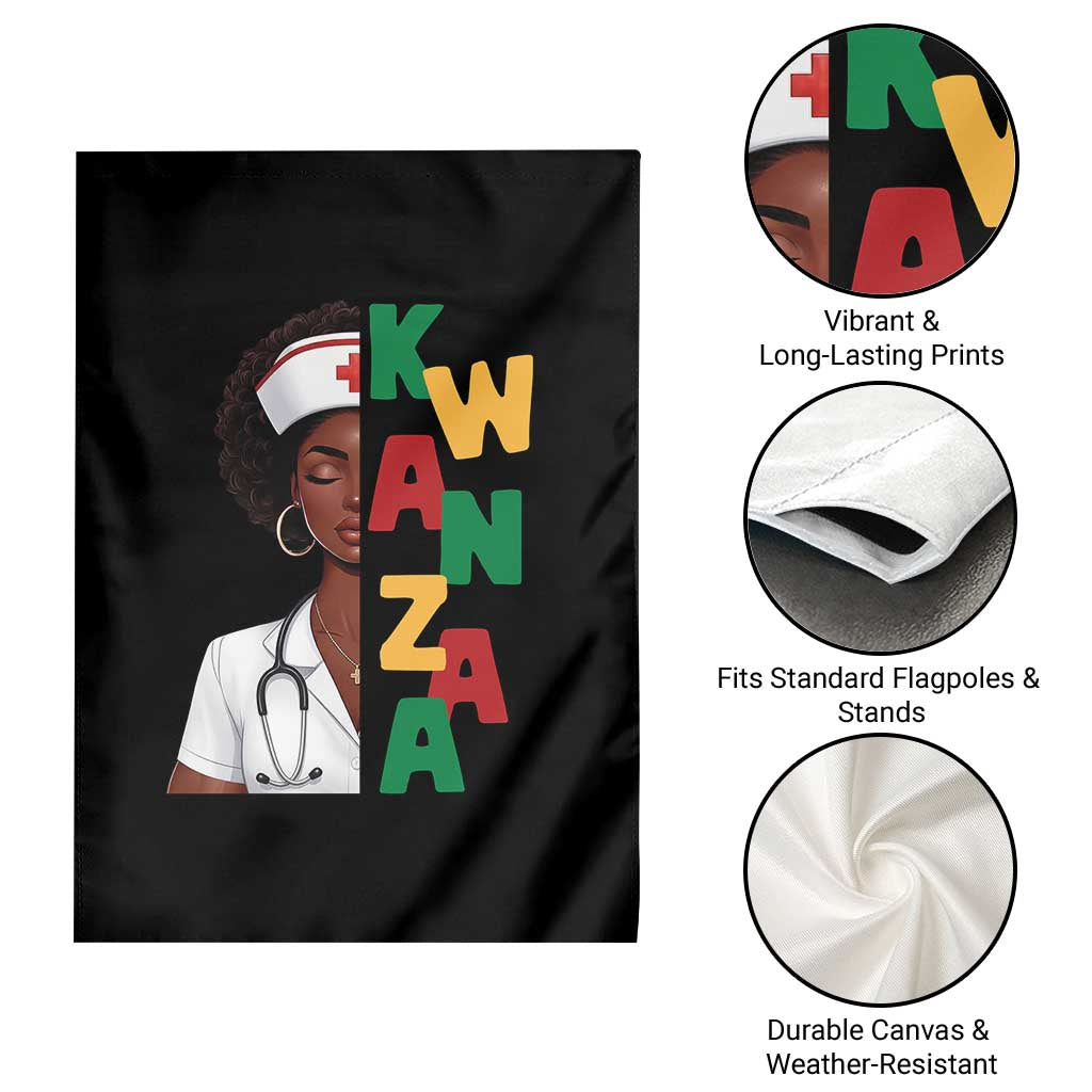 African American Nurse Garden Flag Joyful Kwanzaa Celebration Gift - Wonder Print Shop