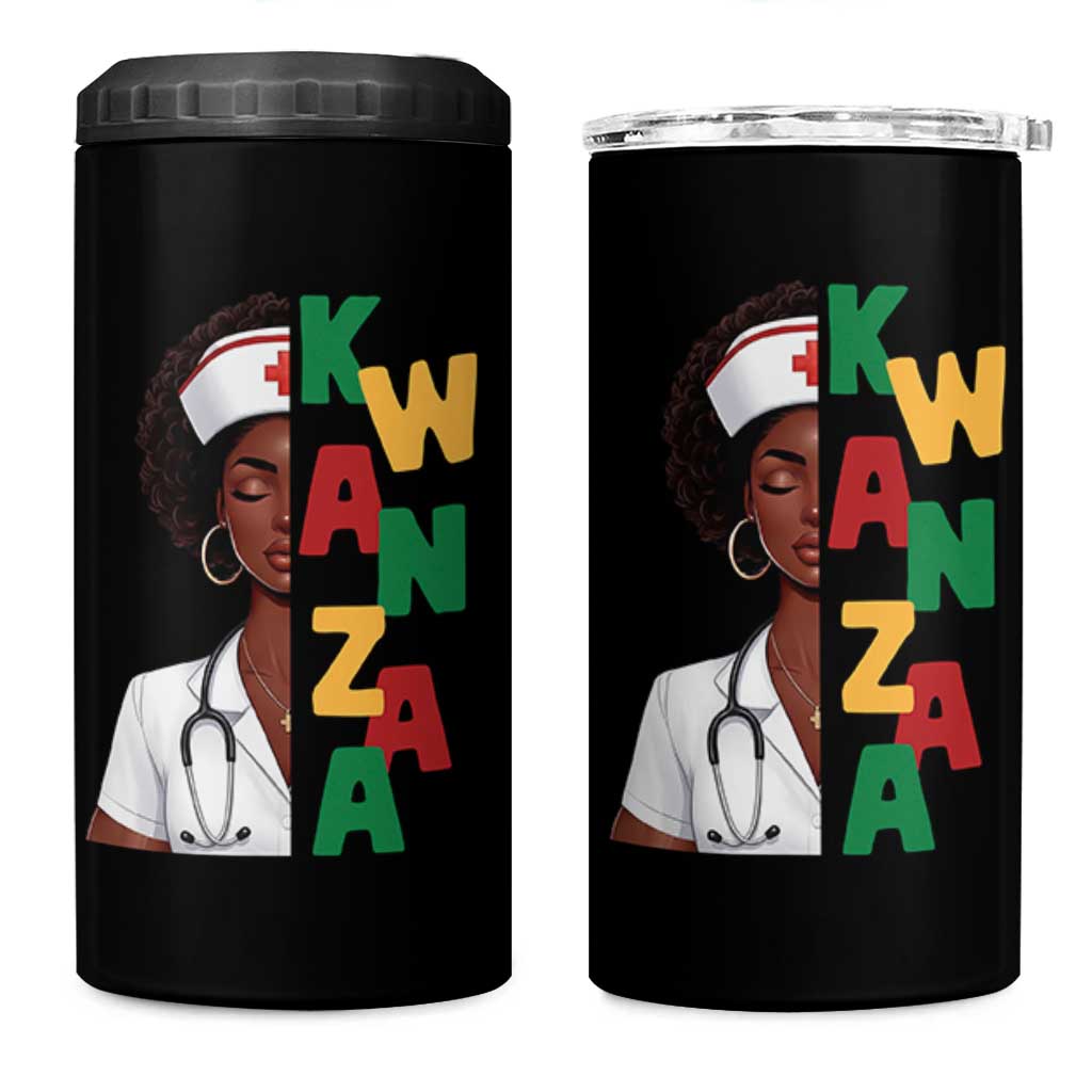 African American Nurse 4 in 1 Can Cooler Tumbler Joyful Kwanzaa Celebration Gift - Wonder Print Shop