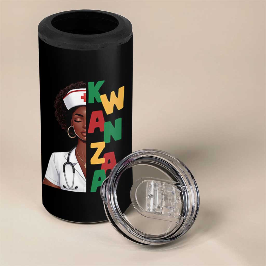 African American Nurse 4 in 1 Can Cooler Tumbler Joyful Kwanzaa Celebration Gift - Wonder Print Shop
