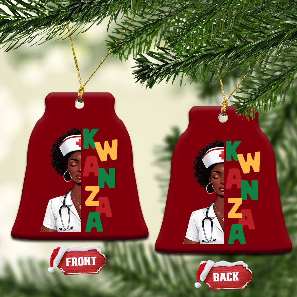 African American Nurse Ceramic Ornament Joyful Kwanzaa Celebration Gift - Wonder Print Shop