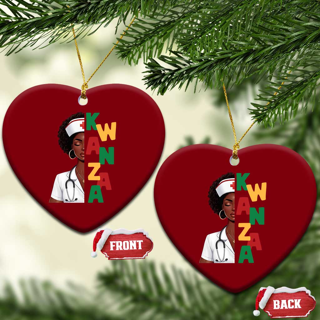 African American Nurse Ceramic Ornament Joyful Kwanzaa Celebration Gift - Wonder Print Shop