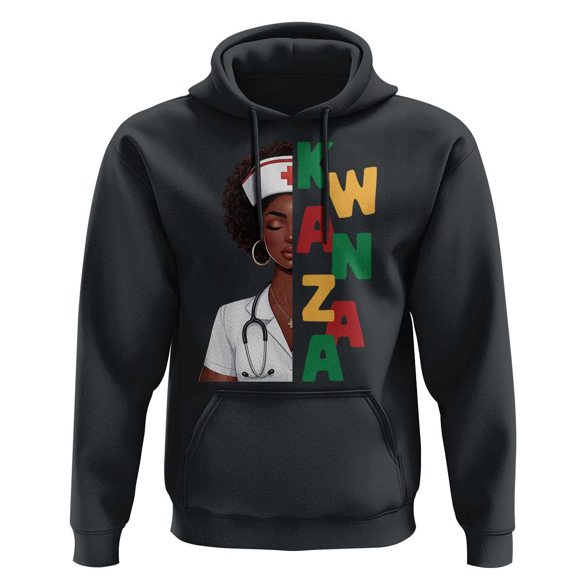 African American Nurse Hoodie Joyful Kwanzaa Celebration Gift - Wonder Print Shop