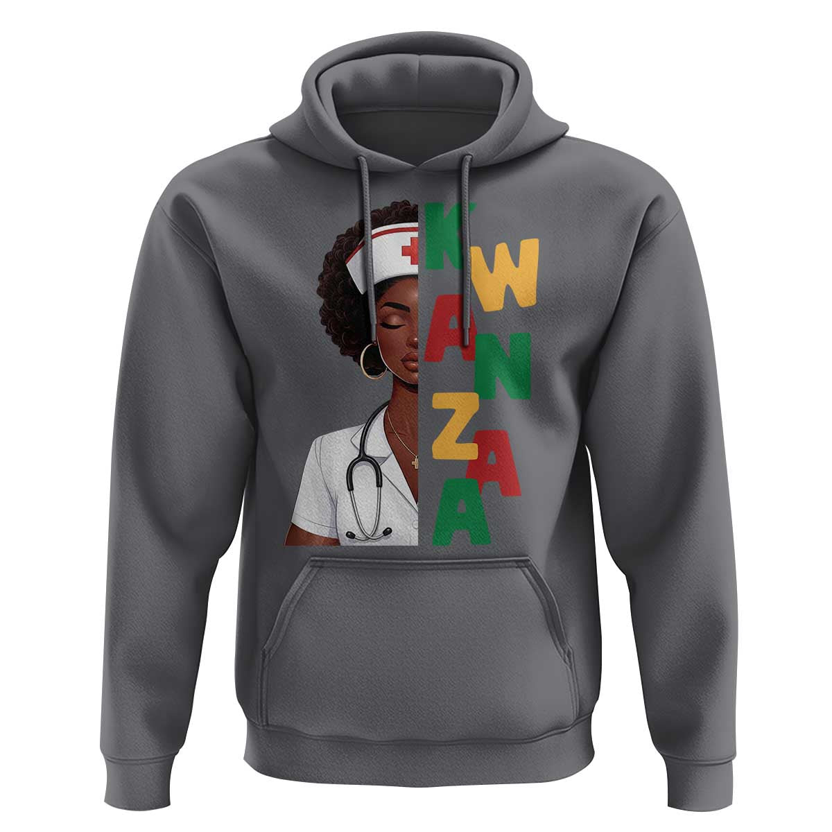 African American Nurse Hoodie Joyful Kwanzaa Celebration Gift - Wonder Print Shop
