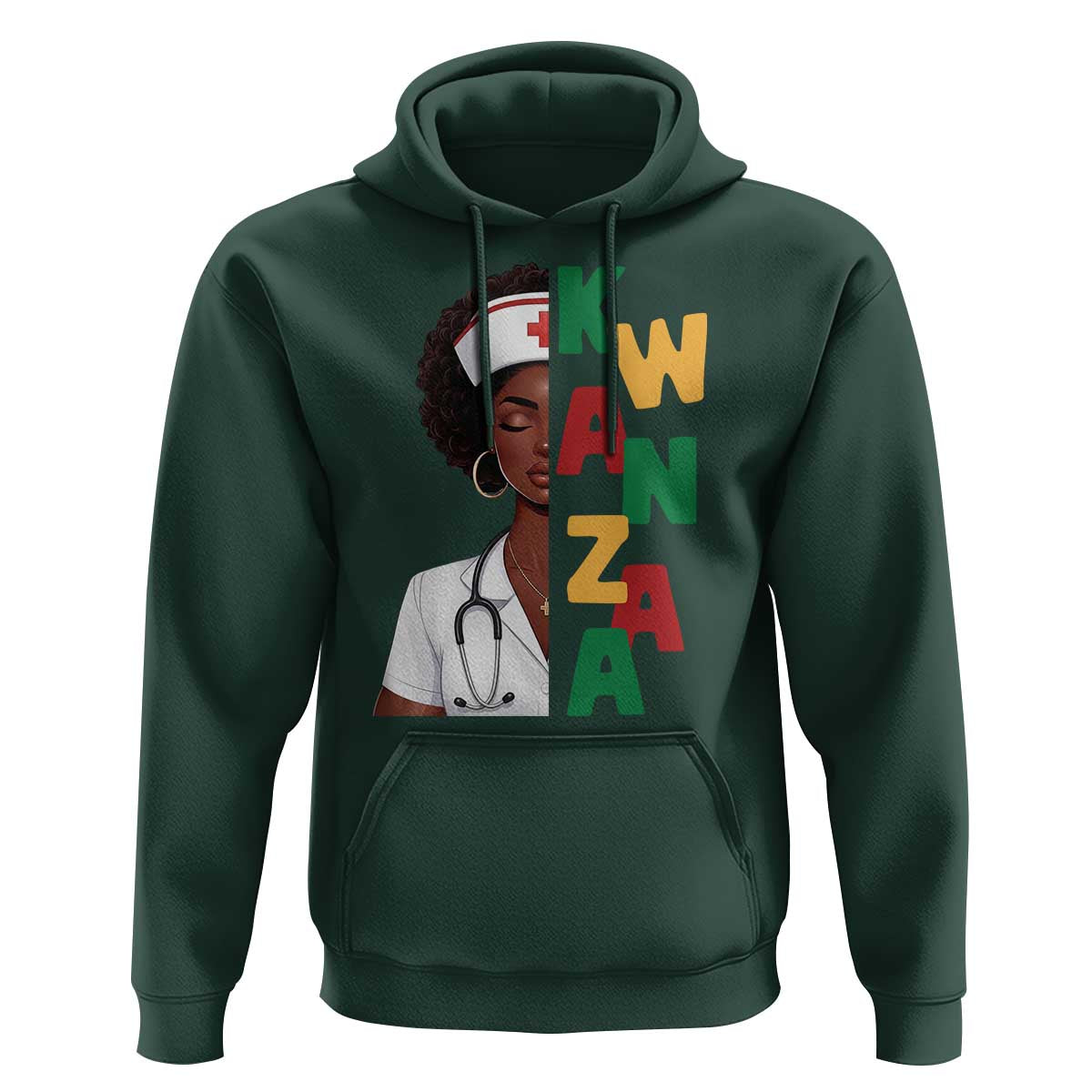 African American Nurse Hoodie Joyful Kwanzaa Celebration Gift - Wonder Print Shop