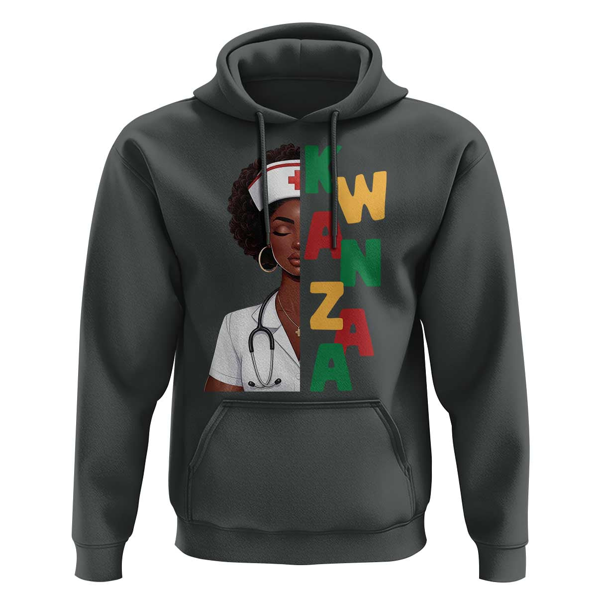 African American Nurse Hoodie Joyful Kwanzaa Celebration Gift - Wonder Print Shop