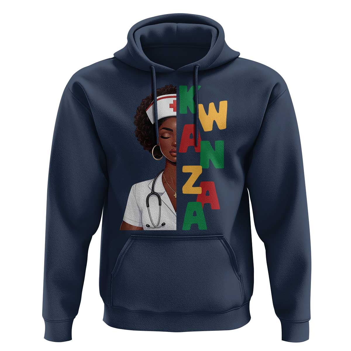 African American Nurse Hoodie Joyful Kwanzaa Celebration Gift - Wonder Print Shop