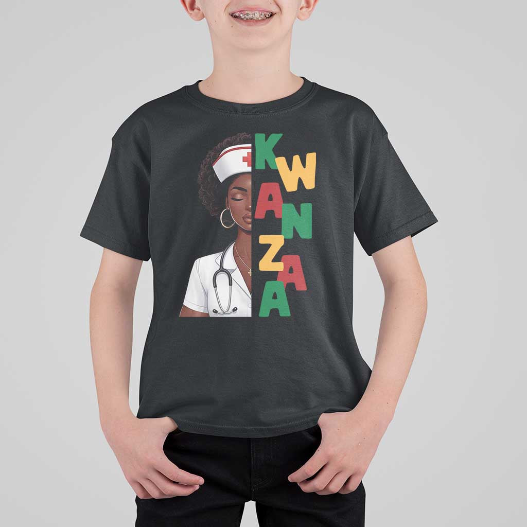 African American Nurse T Shirt For Kid Joyful Kwanzaa Celebration Gift - Wonder Print Shop