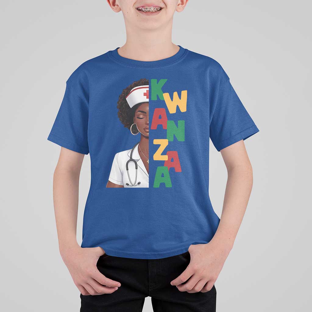 African American Nurse T Shirt For Kid Joyful Kwanzaa Celebration Gift - Wonder Print Shop