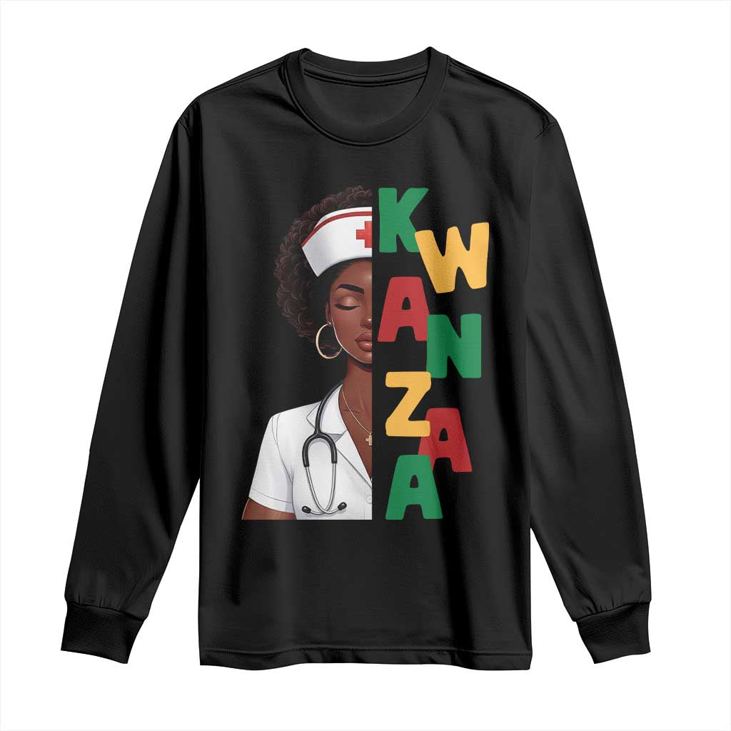 African American Nurse Long Sleeve Shirt Joyful Kwanzaa Celebration Gift - Wonder Print Shop