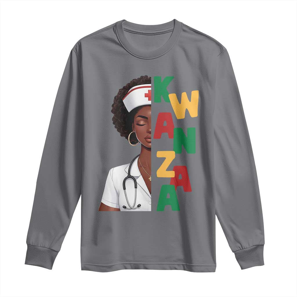 African American Nurse Long Sleeve Shirt Joyful Kwanzaa Celebration Gift - Wonder Print Shop