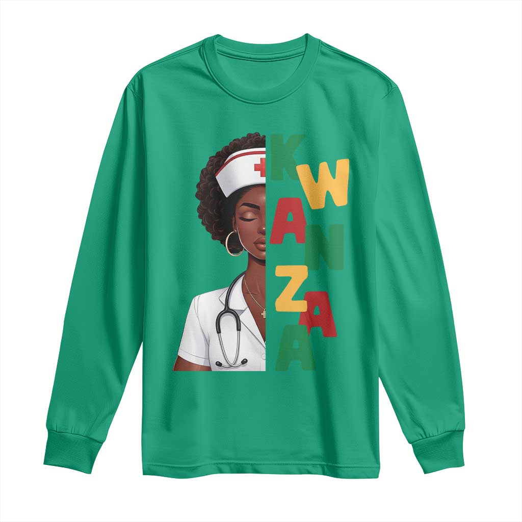 African American Nurse Long Sleeve Shirt Joyful Kwanzaa Celebration Gift - Wonder Print Shop