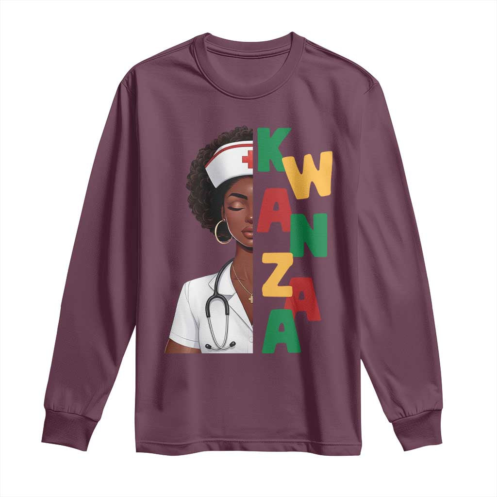 African American Nurse Long Sleeve Shirt Joyful Kwanzaa Celebration Gift - Wonder Print Shop