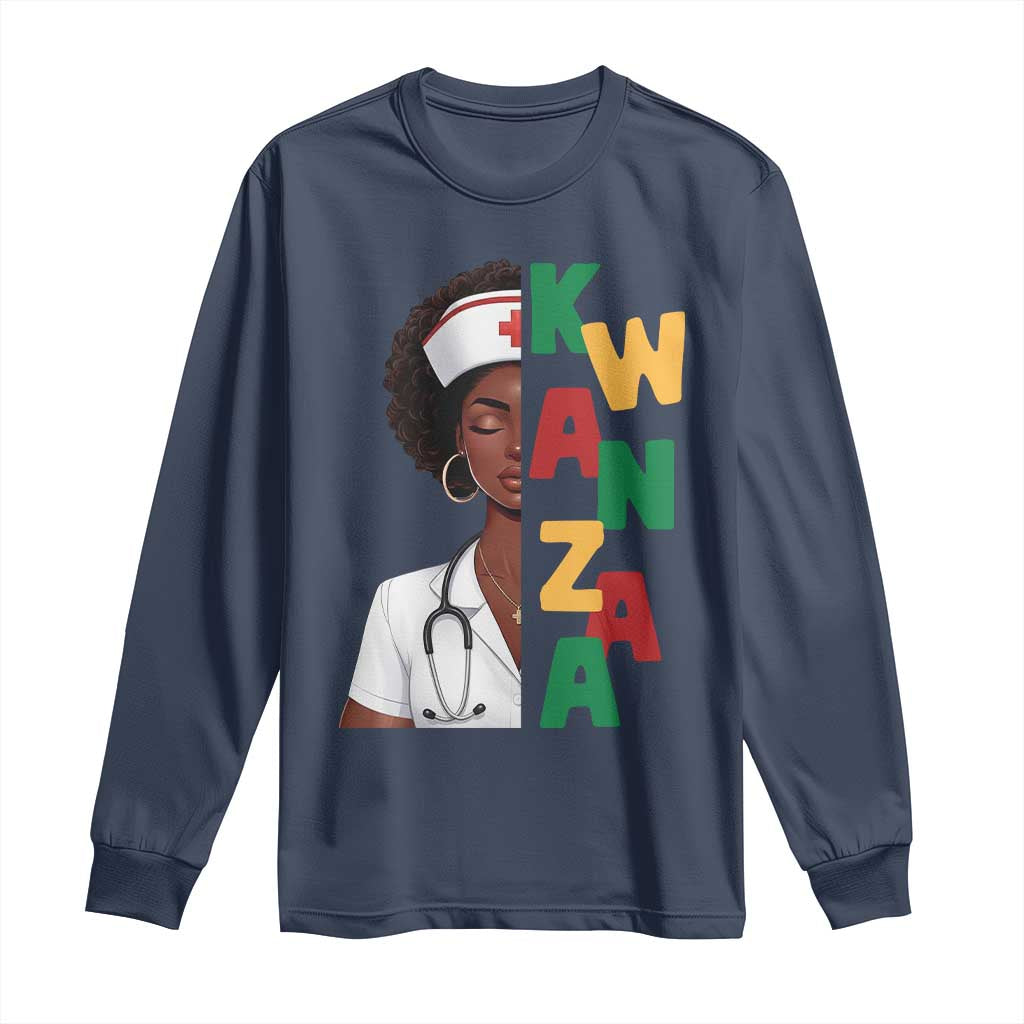 African American Nurse Long Sleeve Shirt Joyful Kwanzaa Celebration Gift - Wonder Print Shop