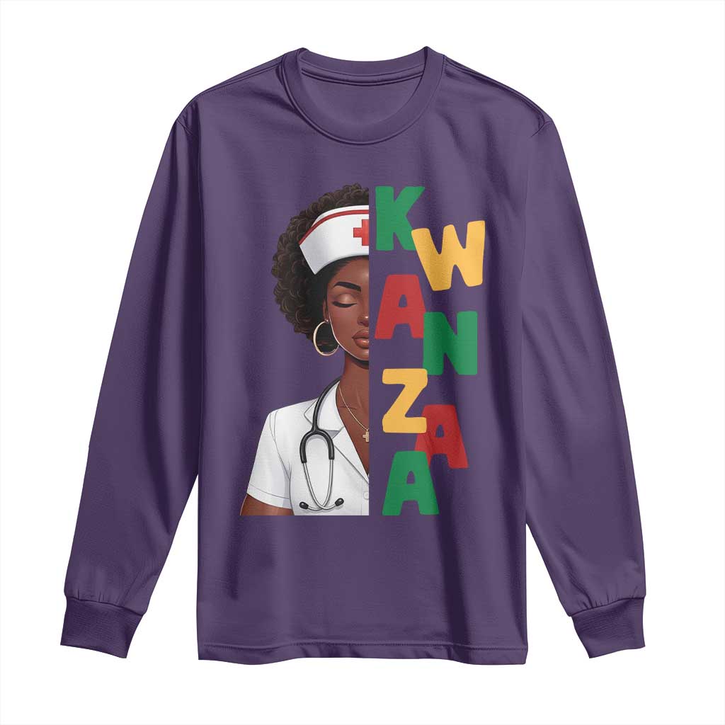 African American Nurse Long Sleeve Shirt Joyful Kwanzaa Celebration Gift - Wonder Print Shop