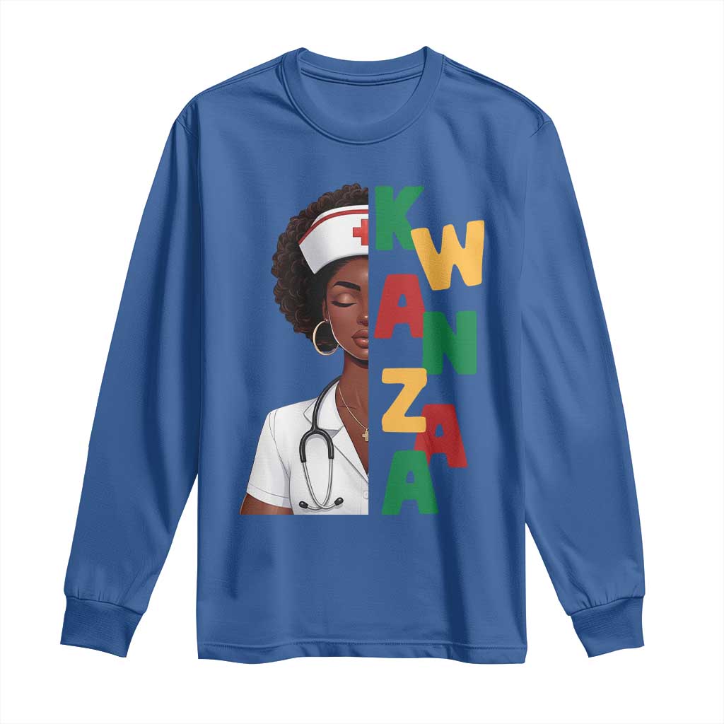 African American Nurse Long Sleeve Shirt Joyful Kwanzaa Celebration Gift - Wonder Print Shop