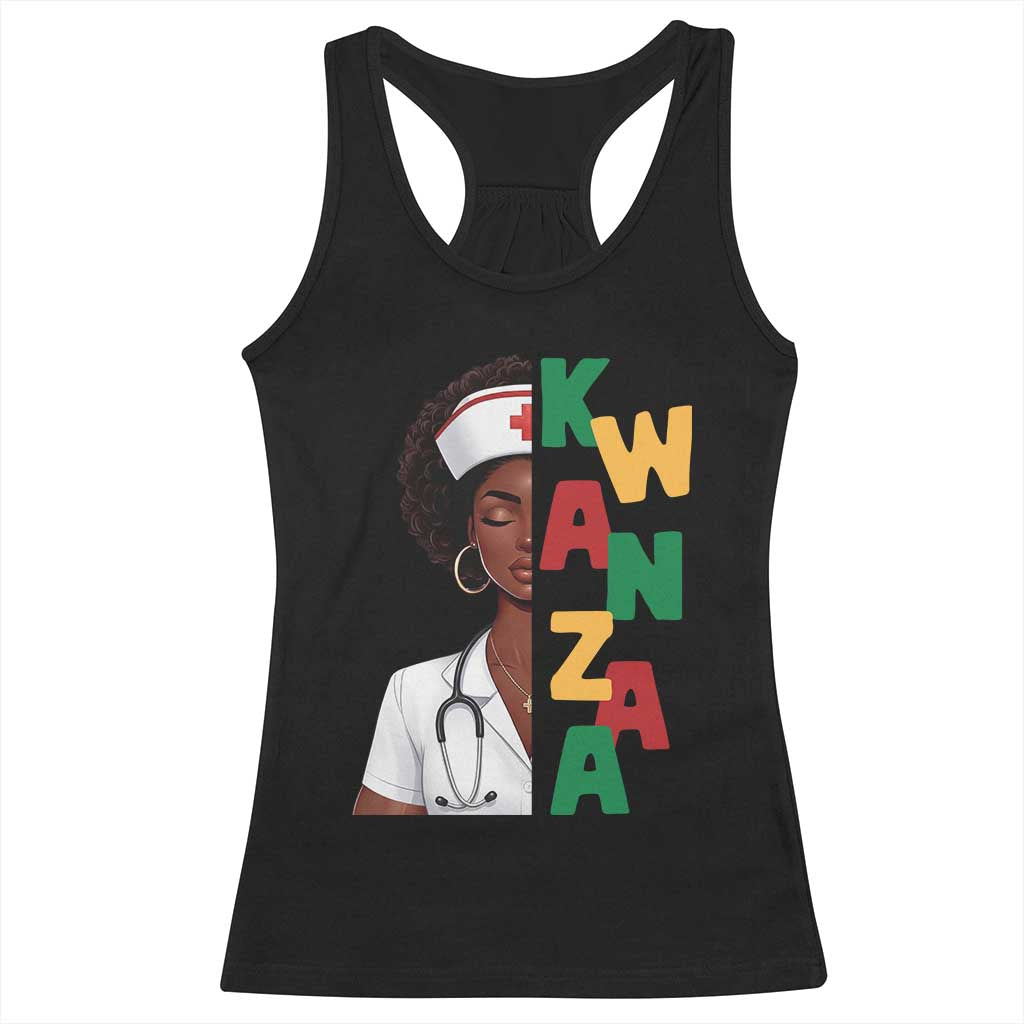 African American Nurse Racerback Tank Top Joyful Kwanzaa Celebration Gift - Wonder Print Shop