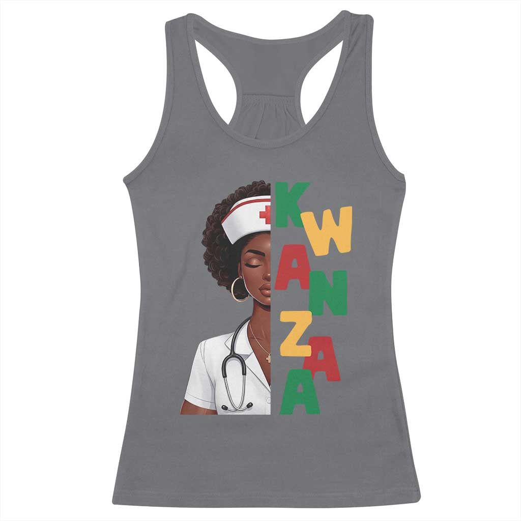 African American Nurse Racerback Tank Top Joyful Kwanzaa Celebration Gift - Wonder Print Shop
