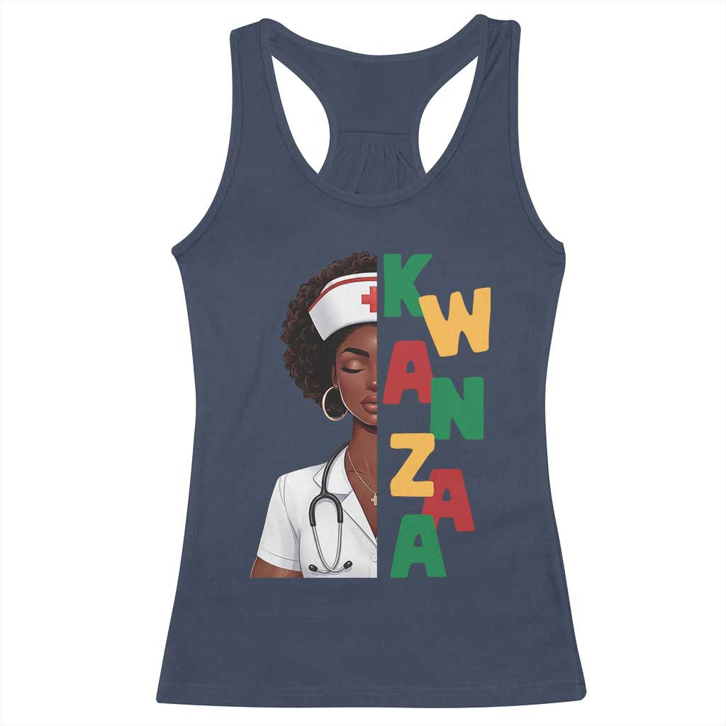 African American Nurse Racerback Tank Top Joyful Kwanzaa Celebration Gift - Wonder Print Shop