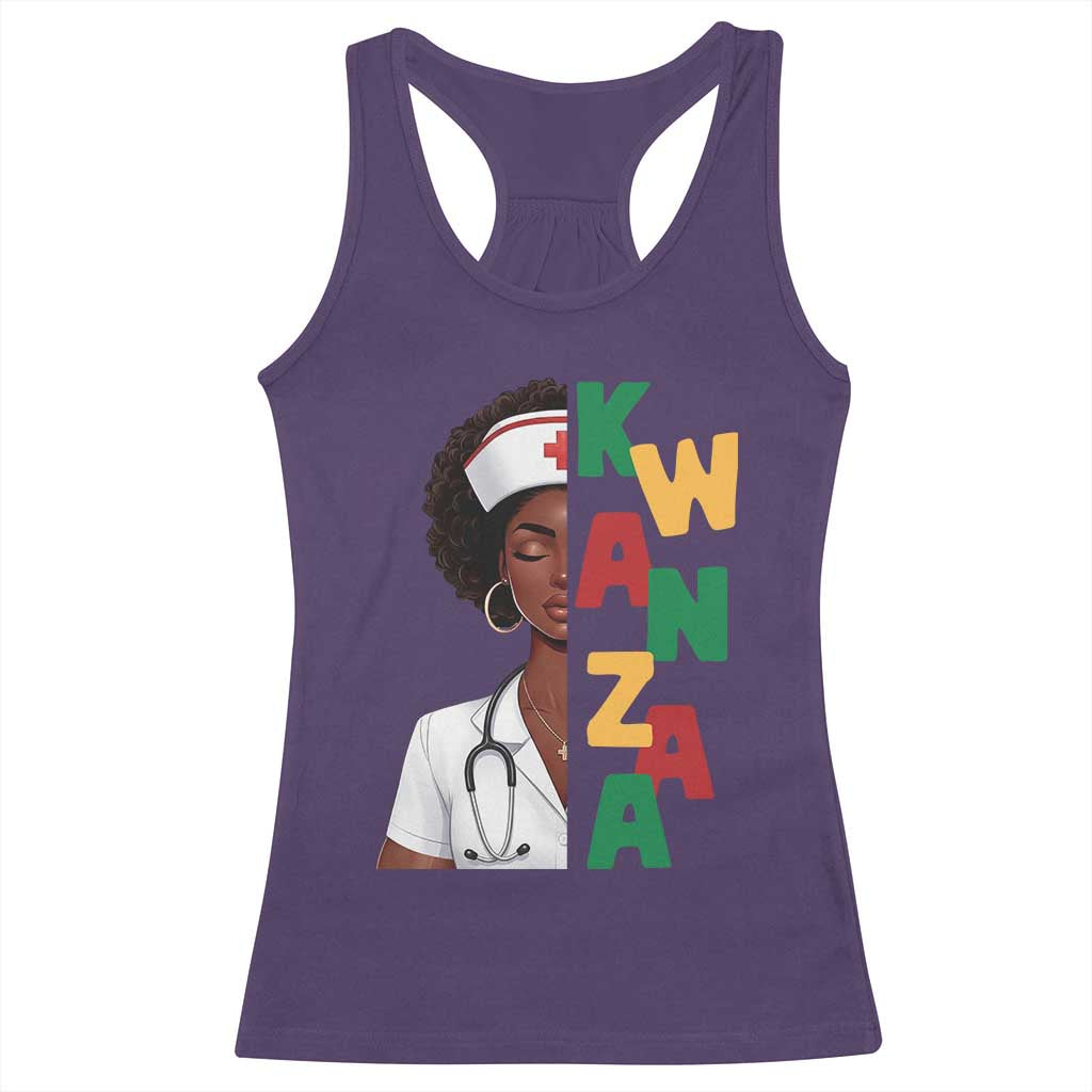 African American Nurse Racerback Tank Top Joyful Kwanzaa Celebration Gift - Wonder Print Shop