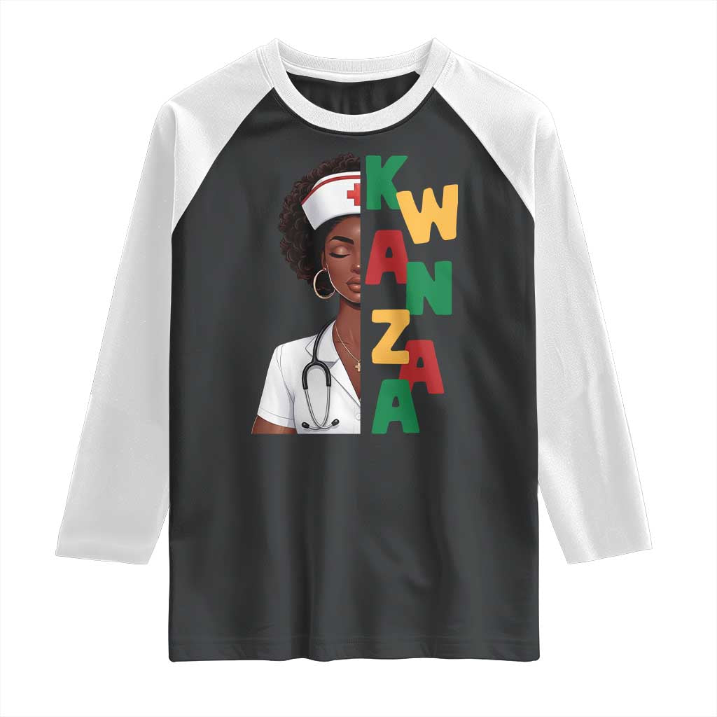 African American Nurse Raglan Shirt Joyful Kwanzaa Celebration Gift - Wonder Print Shop