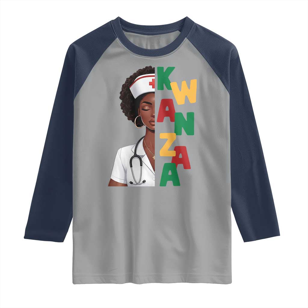 African American Nurse Raglan Shirt Joyful Kwanzaa Celebration Gift - Wonder Print Shop