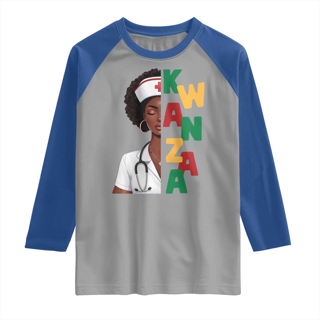African American Nurse Raglan Shirt Joyful Kwanzaa Celebration Gift - Wonder Print Shop