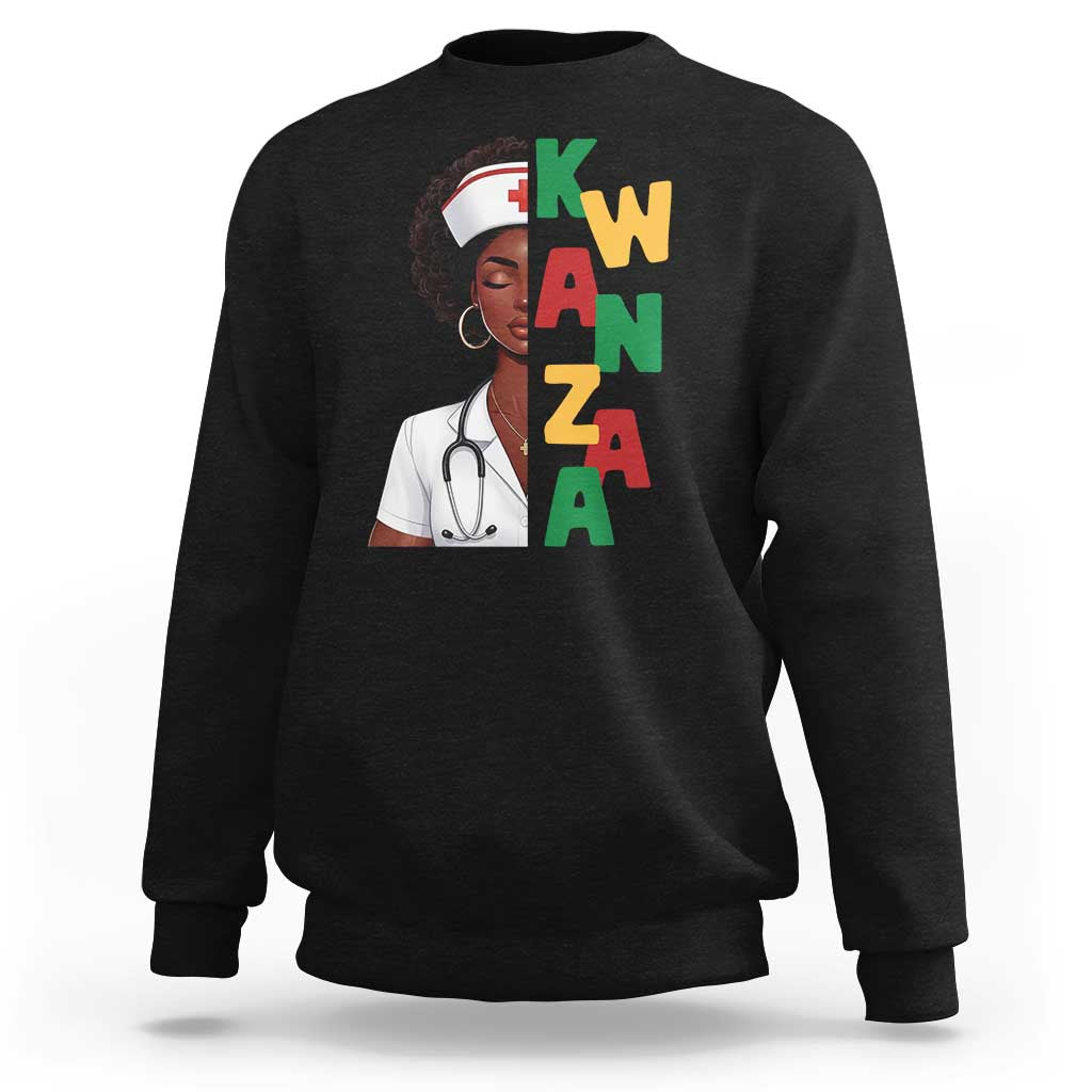 African American Nurse Sweatshirt Joyful Kwanzaa Celebration Gift - Wonder Print Shop