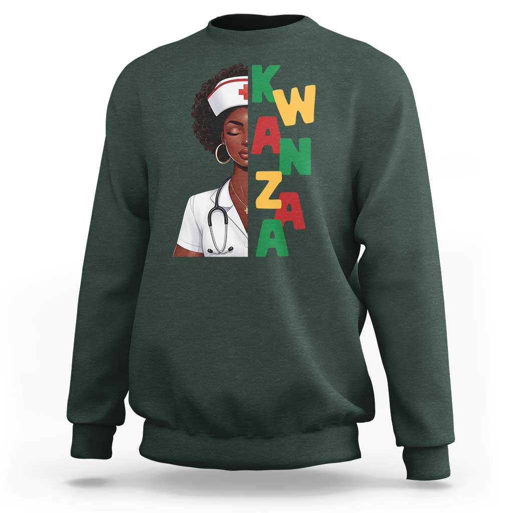 African American Nurse Sweatshirt Joyful Kwanzaa Celebration Gift - Wonder Print Shop