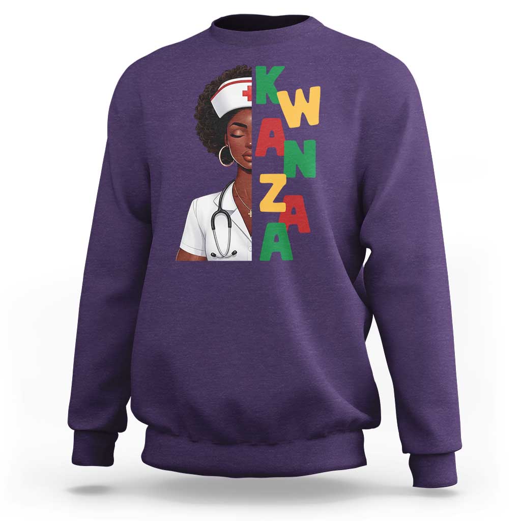 African American Nurse Sweatshirt Joyful Kwanzaa Celebration Gift - Wonder Print Shop