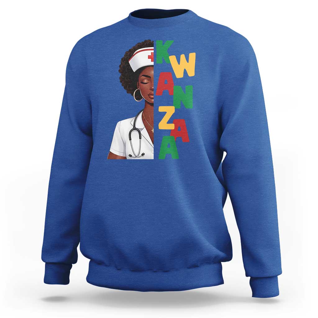 African American Nurse Sweatshirt Joyful Kwanzaa Celebration Gift - Wonder Print Shop