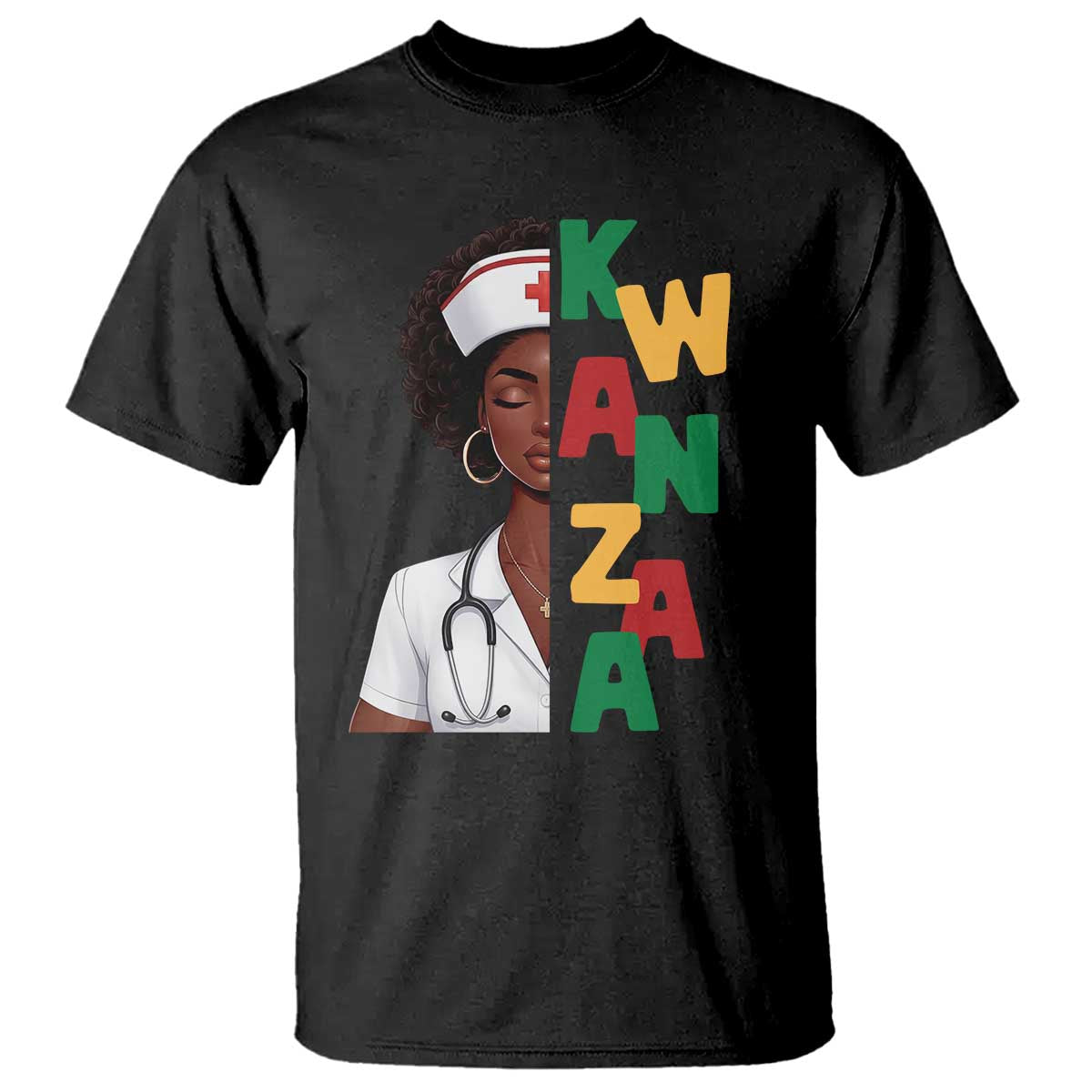 African American Nurse T Shirt Joyful Kwanzaa Celebration Gift - Wonder Print Shop