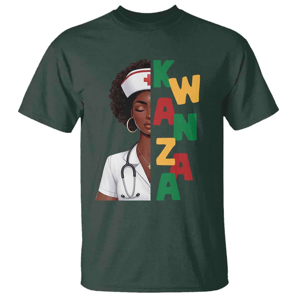 African American Nurse T Shirt Joyful Kwanzaa Celebration Gift - Wonder Print Shop