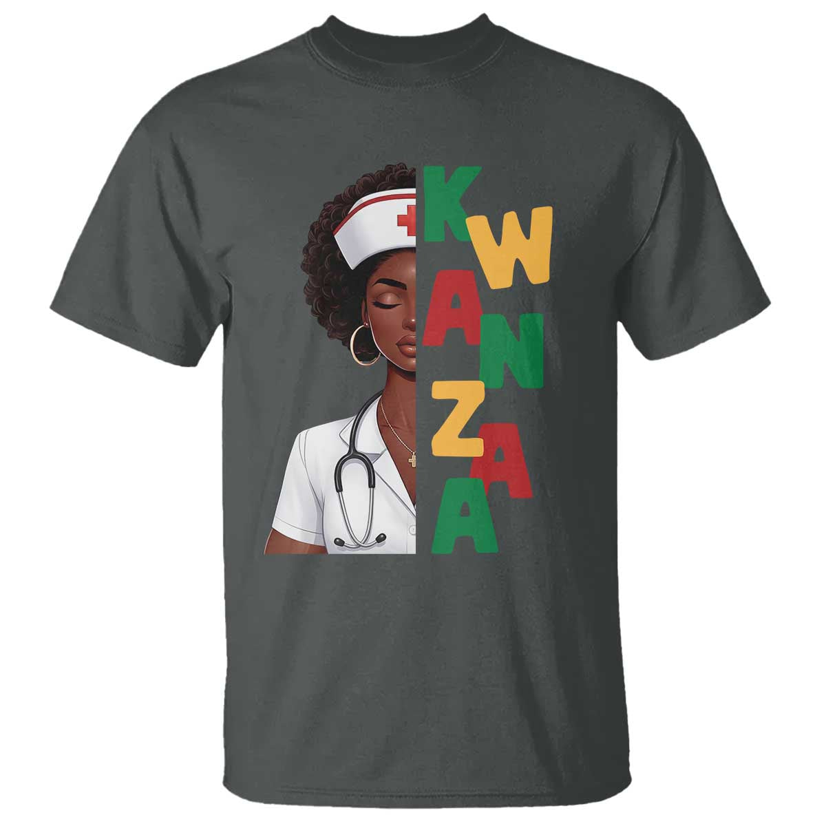 African American Nurse T Shirt Joyful Kwanzaa Celebration Gift - Wonder Print Shop