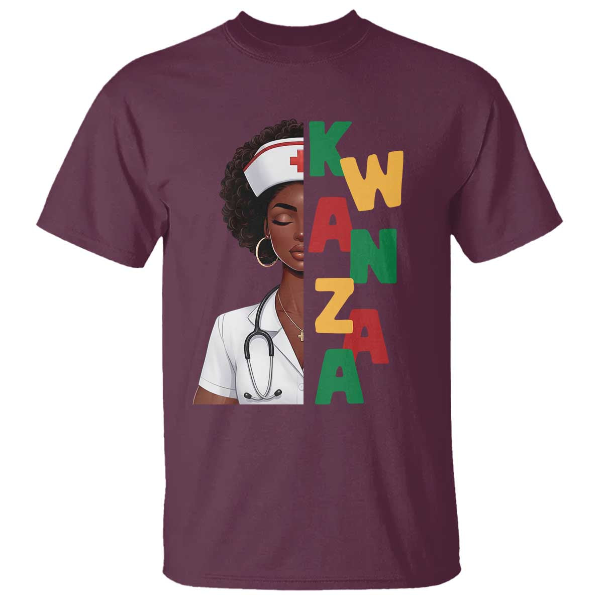 African American Nurse T Shirt Joyful Kwanzaa Celebration Gift - Wonder Print Shop