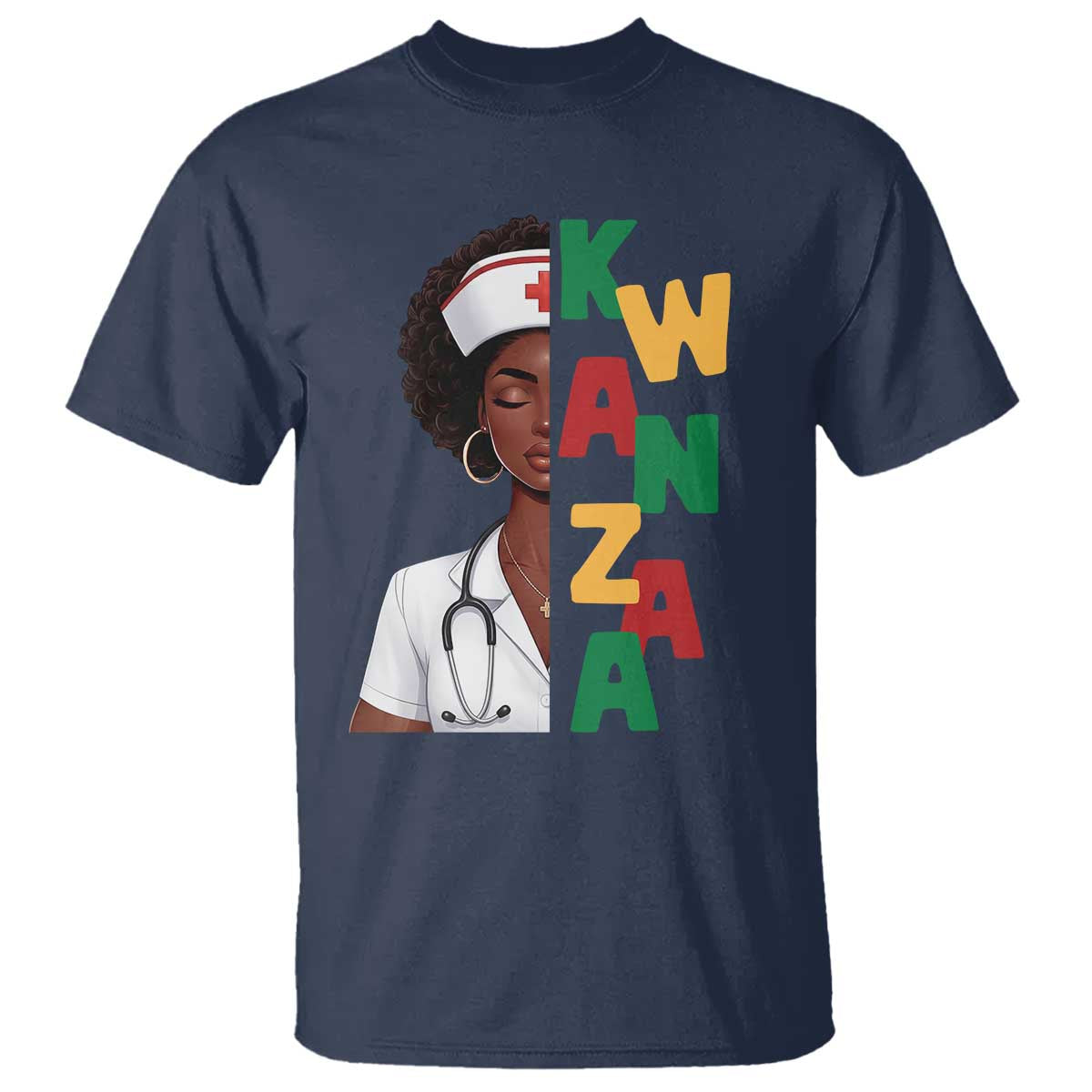 African American Nurse T Shirt Joyful Kwanzaa Celebration Gift - Wonder Print Shop