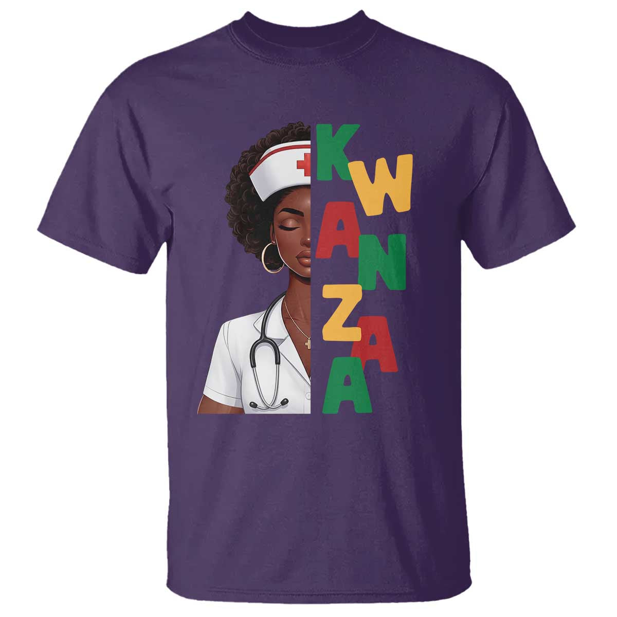 African American Nurse T Shirt Joyful Kwanzaa Celebration Gift - Wonder Print Shop