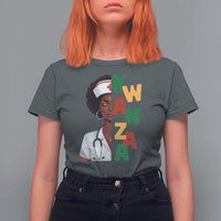 African American Nurse T Shirt For Women Joyful Kwanzaa Celebration Gift - Wonder Print Shop