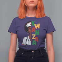 African American Nurse T Shirt For Women Joyful Kwanzaa Celebration Gift - Wonder Print Shop