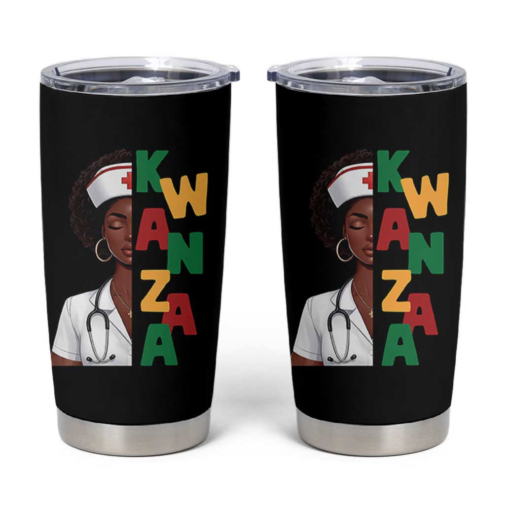 African American Nurse Tumbler Cup Joyful Kwanzaa Celebration Gift - Wonder Print Shop