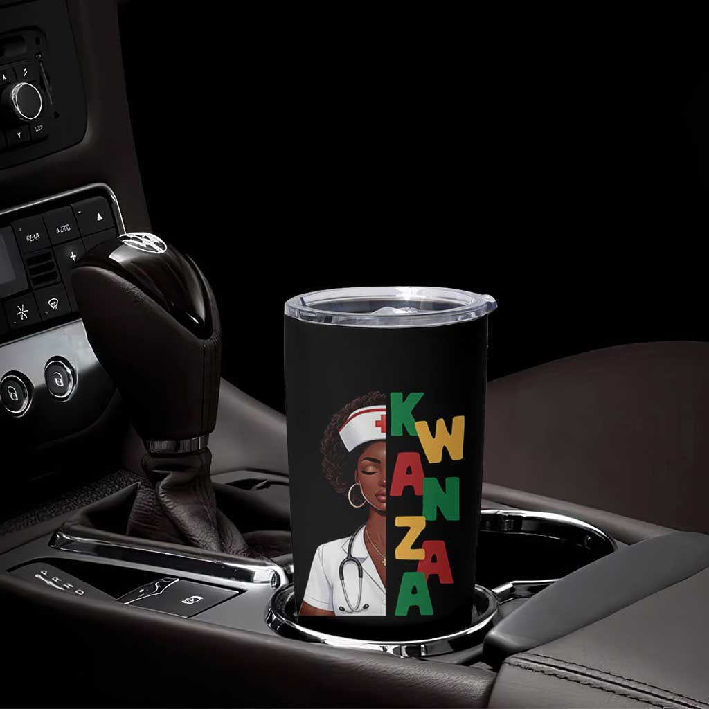 African American Nurse Tumbler Cup Joyful Kwanzaa Celebration Gift - Wonder Print Shop