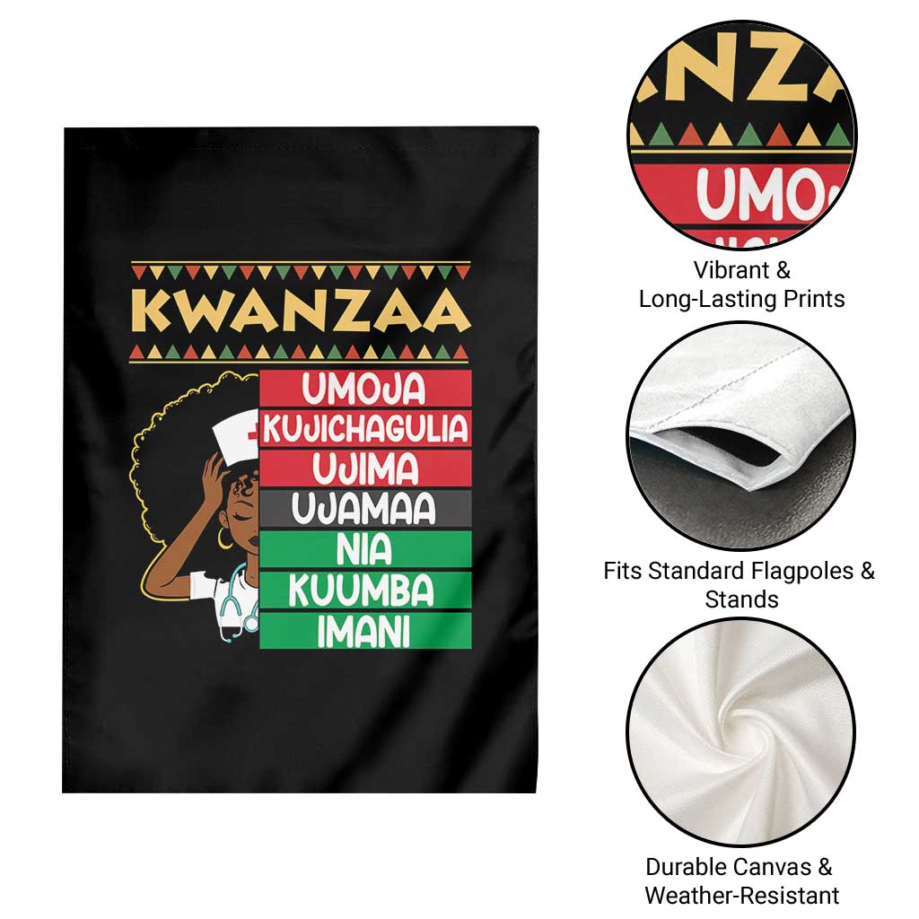 7 Principles Of Kwanzaa Garden Flag Nurse Pride African American Heritage Gift - Wonder Print Shop