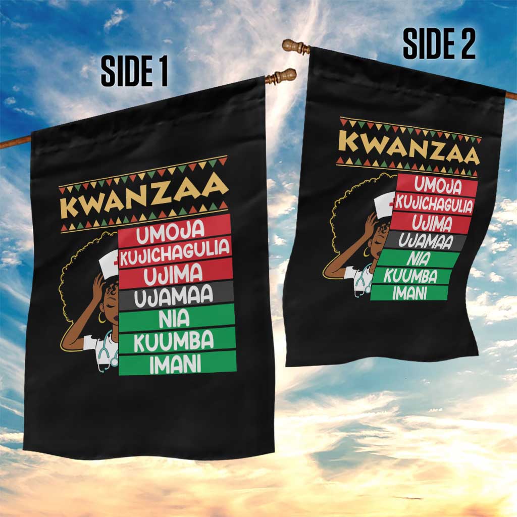 7 Principles Of Kwanzaa Garden Flag Nurse Pride African American Heritage Gift - Wonder Print Shop