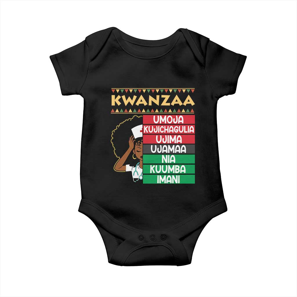 7 Principles Of Kwanzaa Baby Onesie Nurse Pride African American Heritage Gift - Wonder Print Shop
