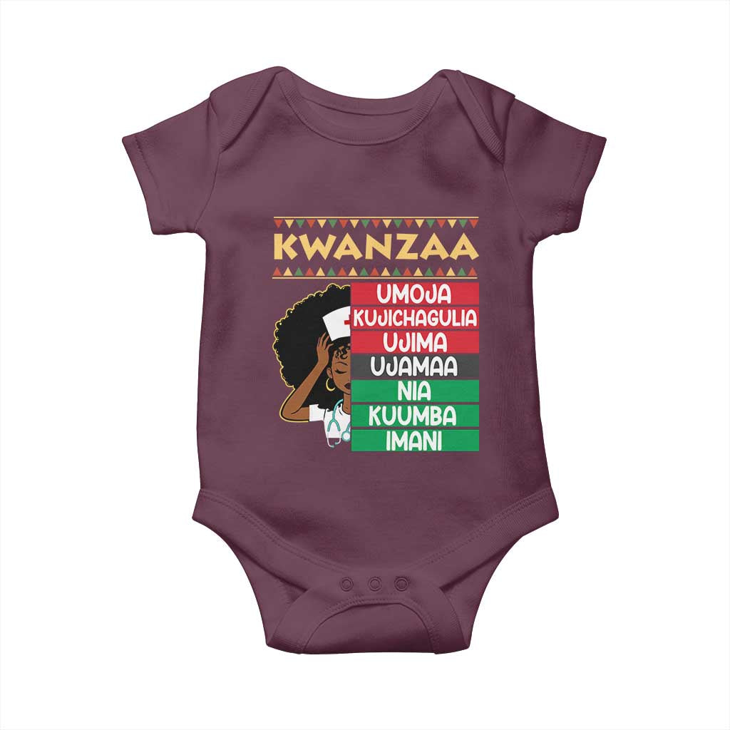 7 Principles Of Kwanzaa Baby Onesie Nurse Pride African American Heritage Gift - Wonder Print Shop